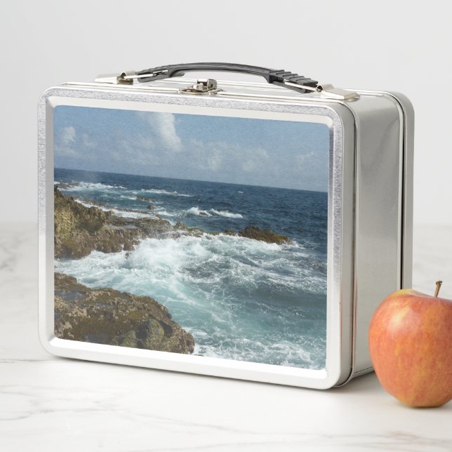 Aruba's Rocky Coast and Blue Ocean Metal Lunch Box (In Situ)