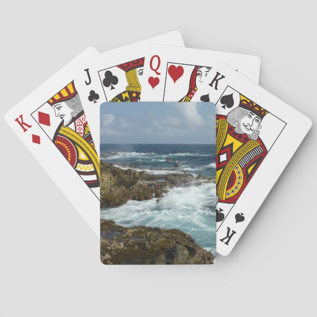 Aruba's Rocky Coast and Blue Ocean Playing Cards (Back)