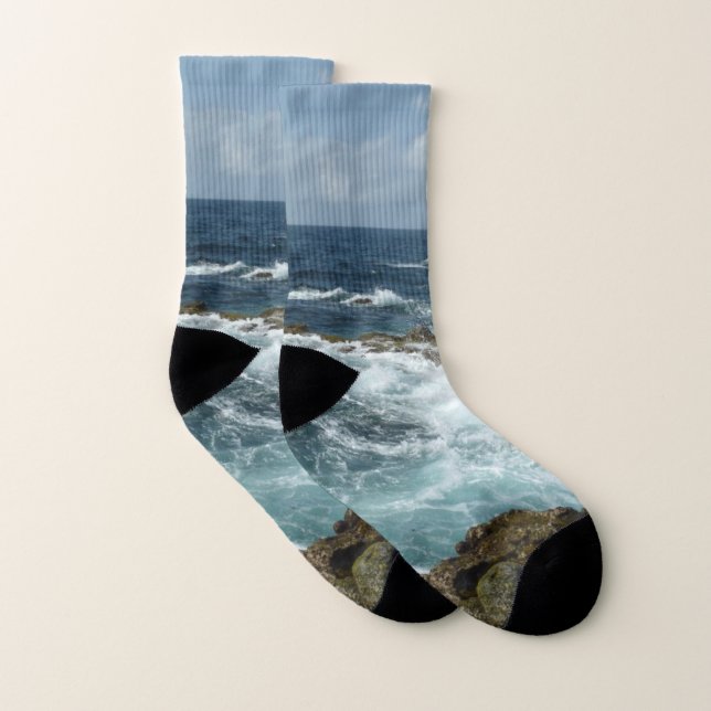 Aruba's Rocky Coast and Blue Ocean Socks (Pair)