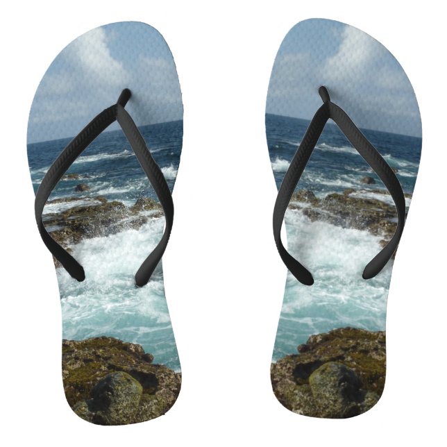 Aruba's Rocky Coast and Blue Ocean Thongs (Footbed)