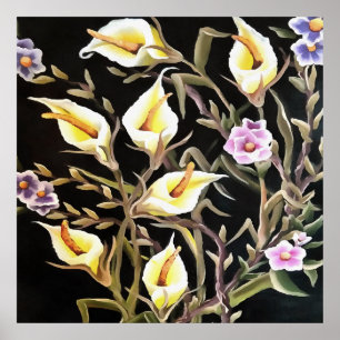 Arum Lily Artistic Floral Design Poster