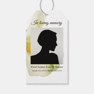 Arum lily funeral ribbon labels