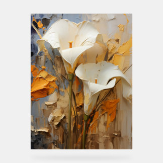 Arum Lily - Impasto Floral Acrylic Sign