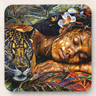 "Arumáya" Jaguar’s Bloom - Women In Amazonia Coaster