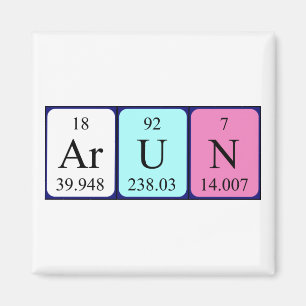 Arun periodic table name magnet