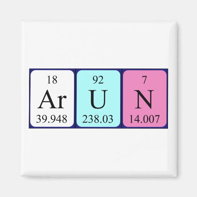 Arun periodic table name magnet (Front)