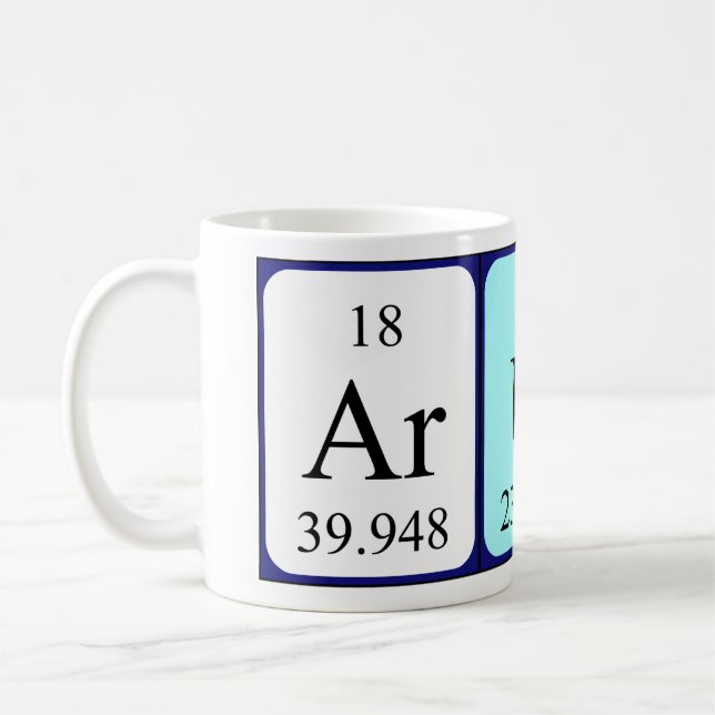 Arun periodic table name mug (Left)