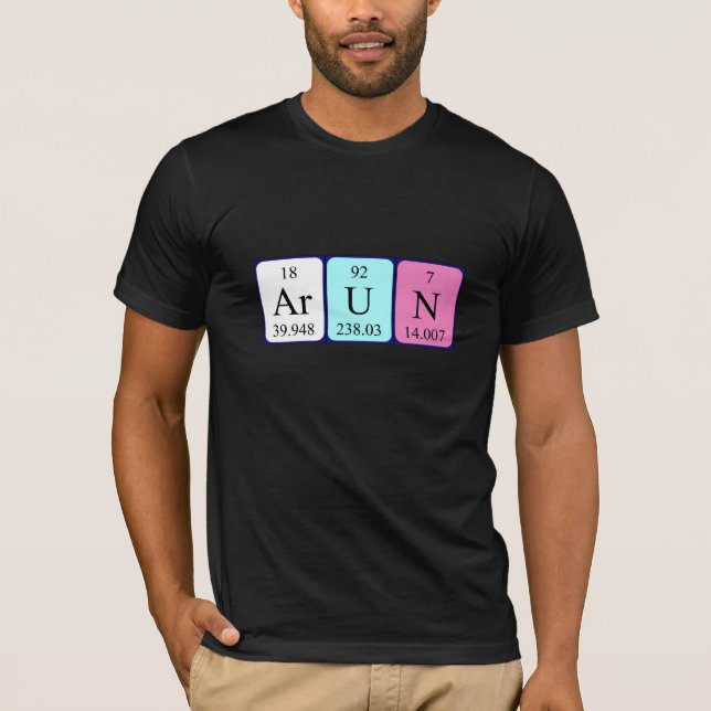 Arun periodic table name shirt (Front)