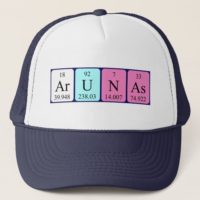 Arunas periodic table name hat (Front)