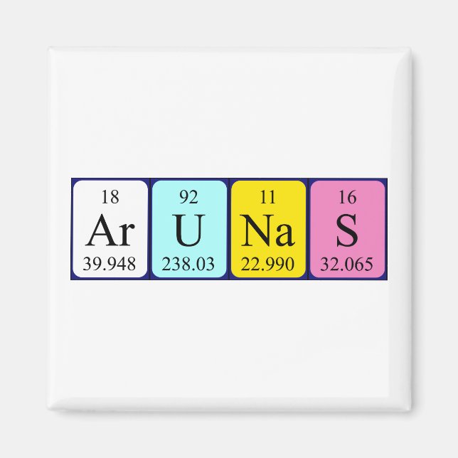 Arunas periodic table name magnet (Front)