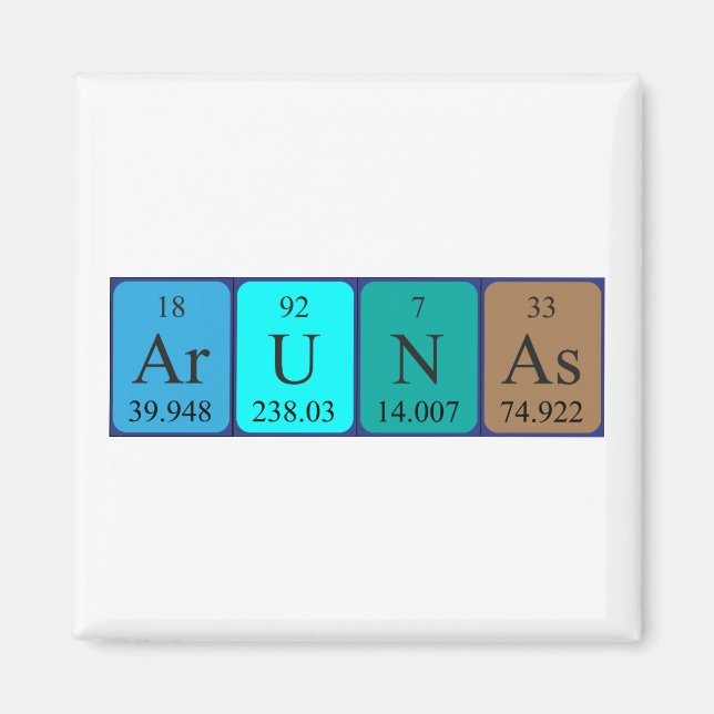 Arunas periodic table name magnet (Front)