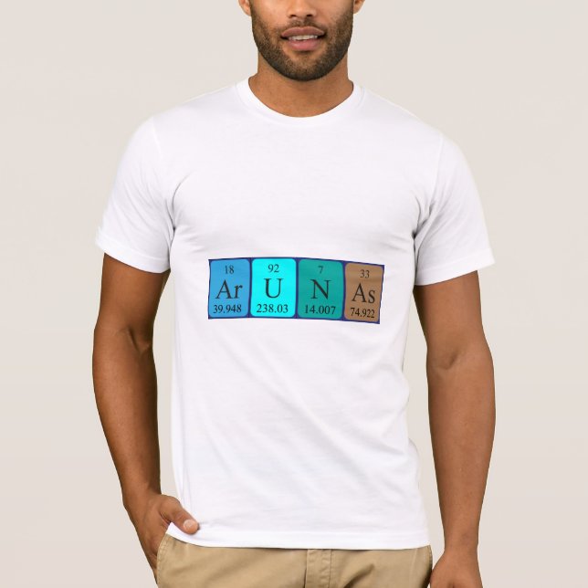 Arunas periodic table name shirt (Front)