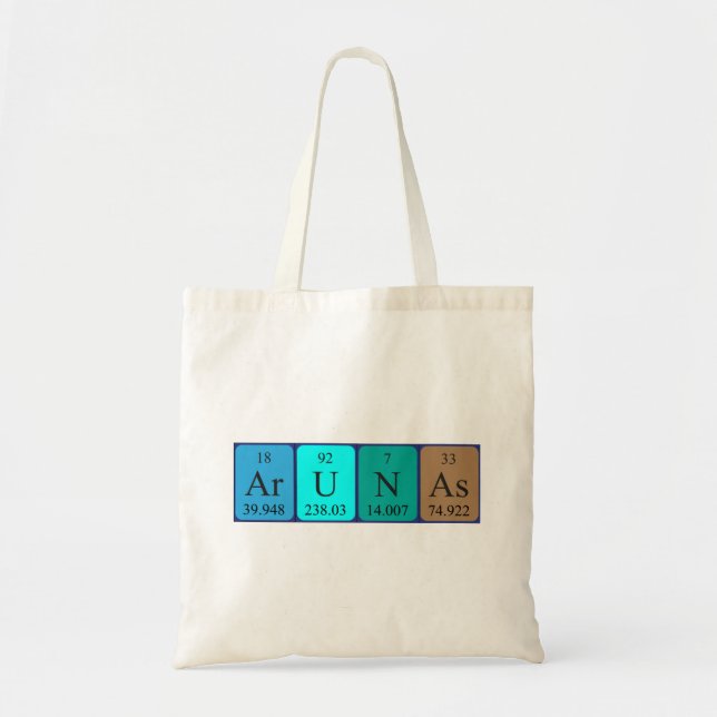 Arunas periodic table name tote bag (Front)