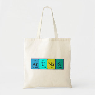 Arunas periodic table name tote bag