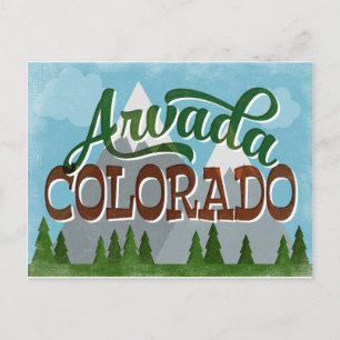 Arvada Colorado Snowy Mountains Postcard