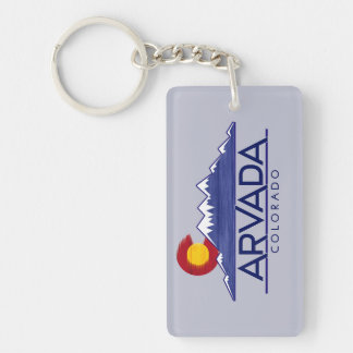 Arvada Colorado wood mountains keychain