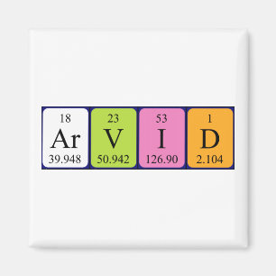 Arvid periodic table name magnet