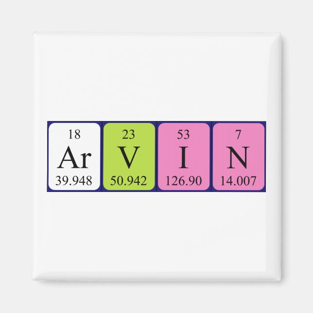 Arvin periodic table name magnet (Front)