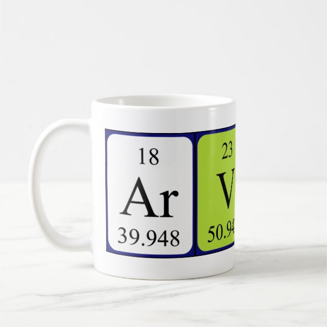Arvin periodic table name mug (Left)