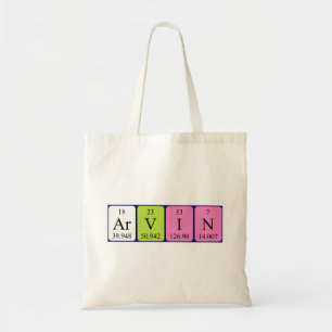 Arvin periodic table name tote bag