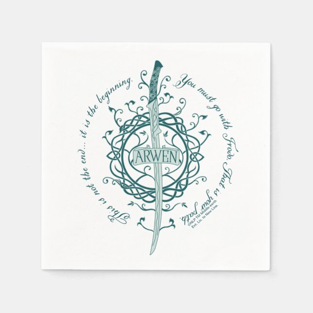 ARWEN™ Elven Sword Quote Napkin (Front)