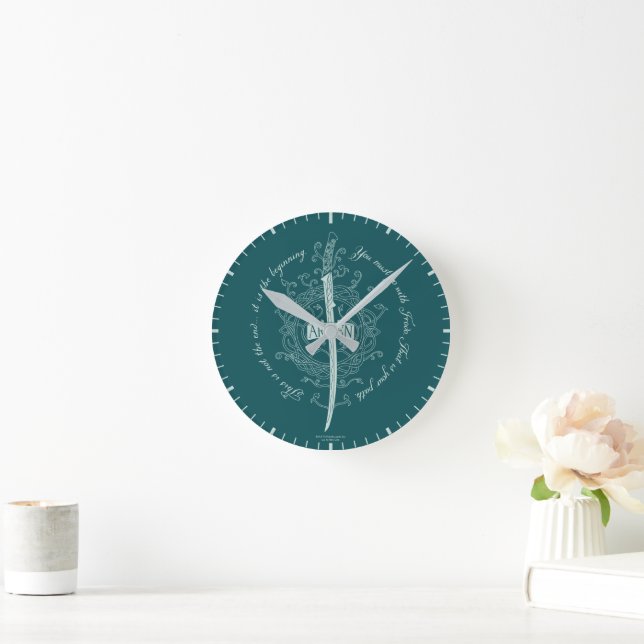 ARWEN™ Elven Sword Quote Round Clock (Home)