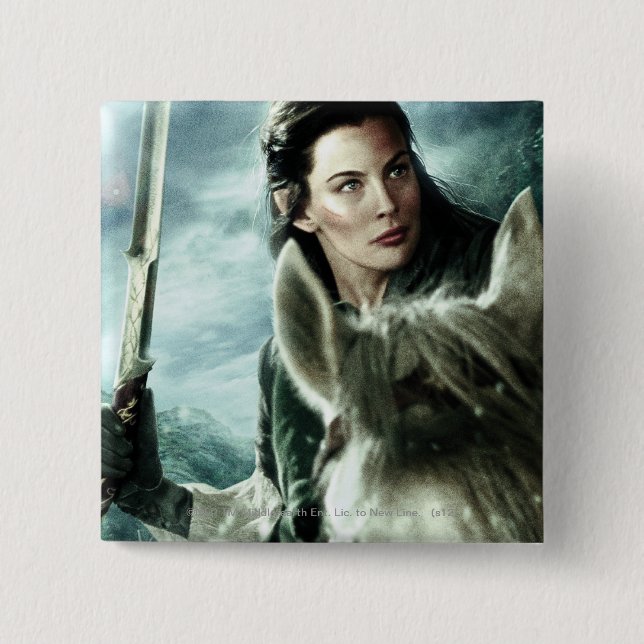 ARWEN™ in Snow and Sword 15 Cm Square Badge (Front)