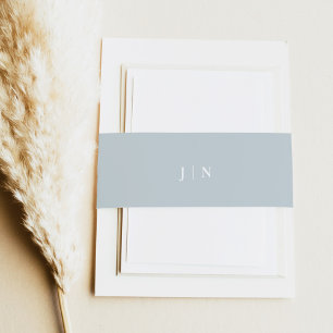 ARYA Elegant Sage Green Monogram Wedding Invitatio Invitation Belly Band