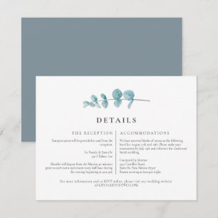 ARYA Rustic Eucalyptus Greenery Wedding Details Invitation