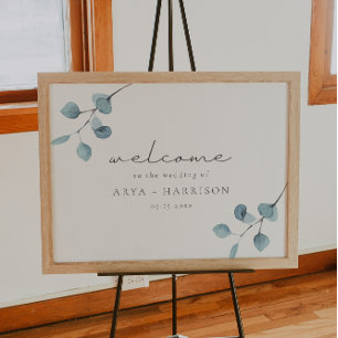 ARYA Rustic Eucalyptus Greenery Wedding Welcome Poster