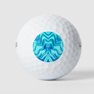 ARYAN ~ WAVES Aqua Blue Shades fractal ~ cute~ Golf Balls