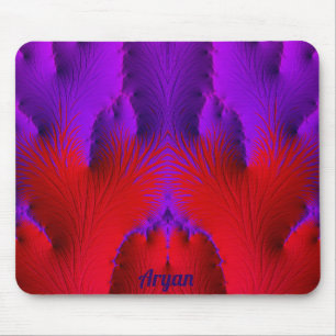 ARYAN ~ Zany Hot Shades of Red and Purple Mouse Pad