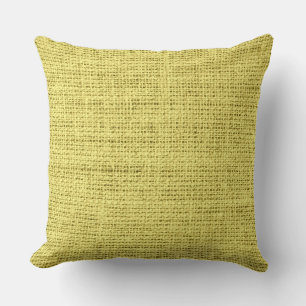 Arylide yellow burlap linen background cushion