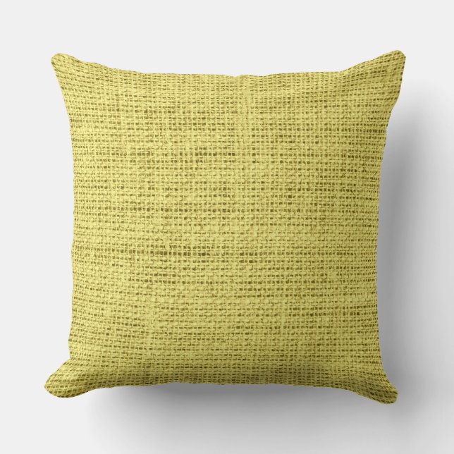 Arylide yellow burlap linen background cushion (Front)