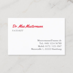 Arzt Visitenkarte Business Card