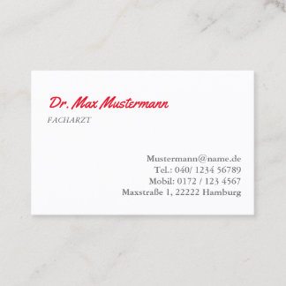 Arzt Visitenkarte Business Card