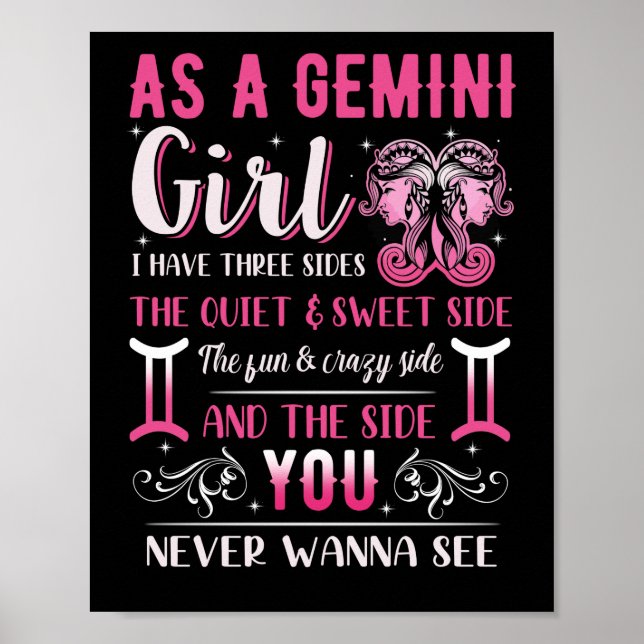 As A Gemini Girl Birthday Astrology Zodiac Sign (Front)