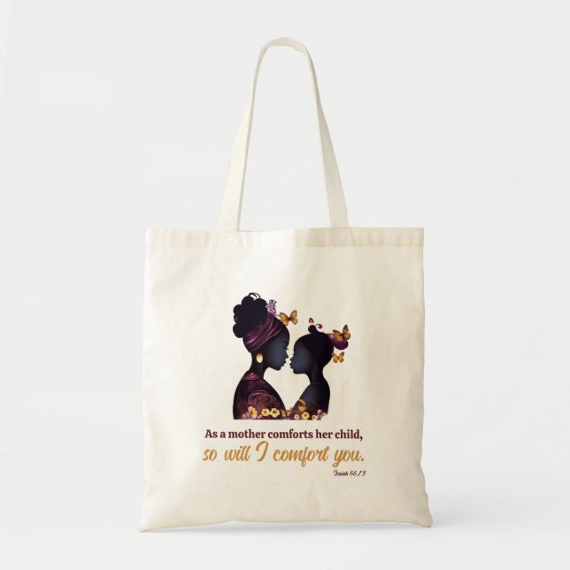 As a mother comforts her child tote bag (Front)