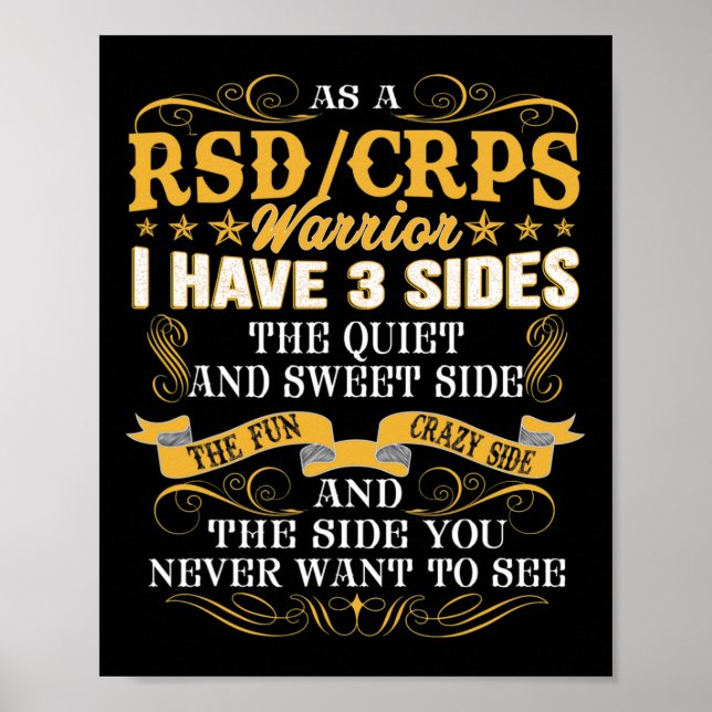 As A Rsdcrps Warrior I Have 3 Sides Fun T  Poster (Front)