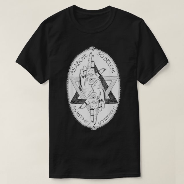 As Above So Below Alchemy Symbol Occult Pagan Goth T-Shirt (Design Front)