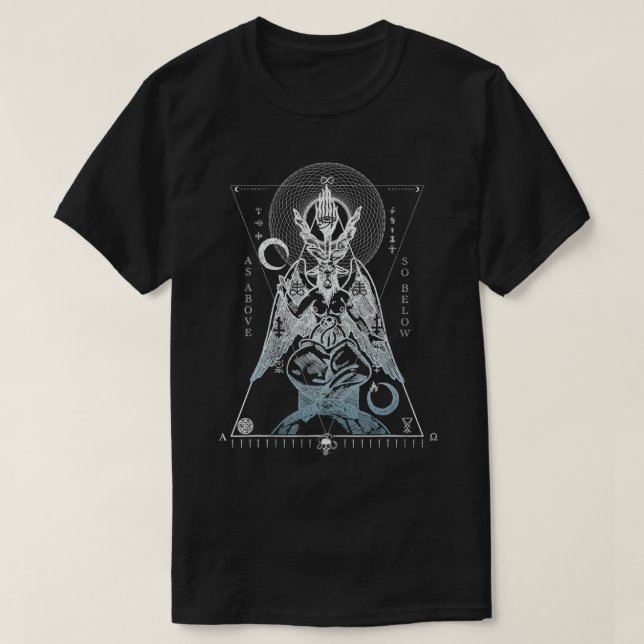 As Above So Below Baphomet Occult Satanic Design  T-Shirt (Design Front)