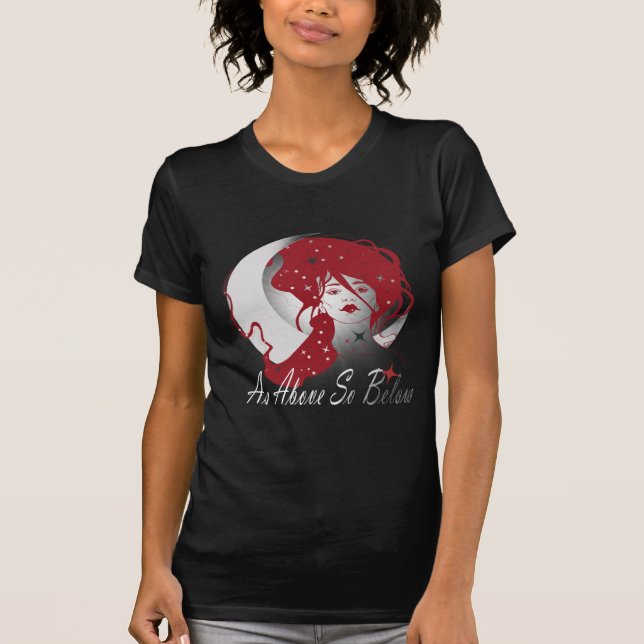 As Above So Below Celestial Witch Wisdom  T-Shirt (Front)