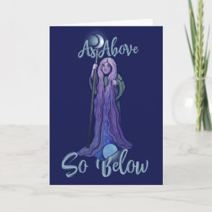 "As Above so Below" Crone Moon Goddess Pagan Art Card