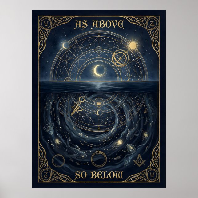  As Above So Below Hermetic Alchemy Celestial  Poster (Front)