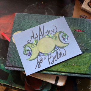 As Above so below pagan triple Moon Art            Postcard