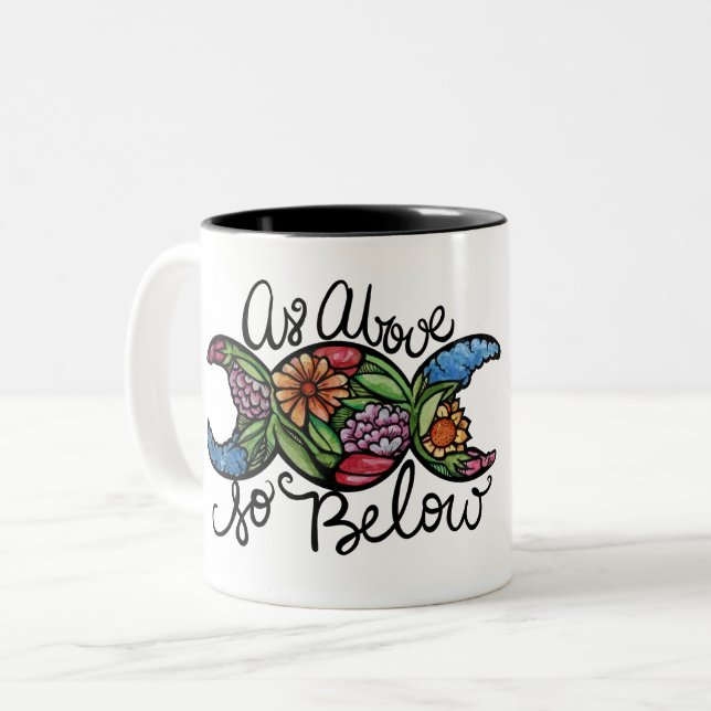 As Above So Below Triple Moon                      Two-Tone Coffee Mug (Front Left)