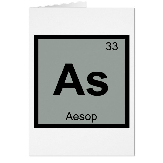 As - Aesop Fables Chemistry Periodic Table Symbol (Front)
