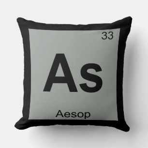 As - Aesop Fables Chemistry Periodic Table Symbol Cushion