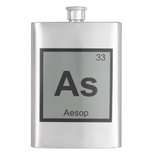 As - Aesop Fables Chemistry Periodic Table Symbol Hip Flask