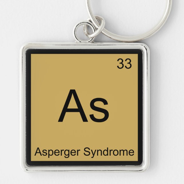 As - Asperger Syndrome Funny Chemistry Element Tee Key Ring (Front)